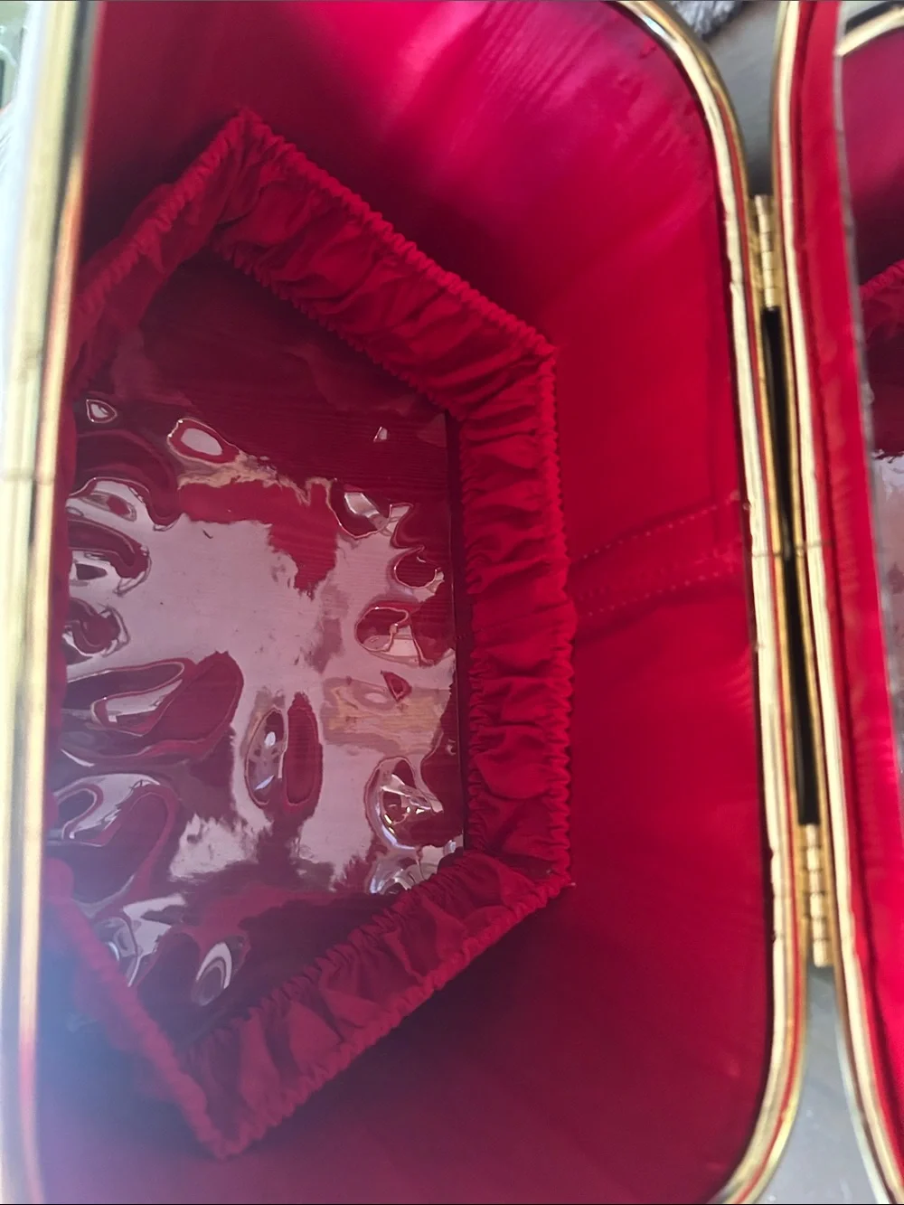 1960s Vintage Mary Kay Cream Cosmetic Case with Gold Hardware